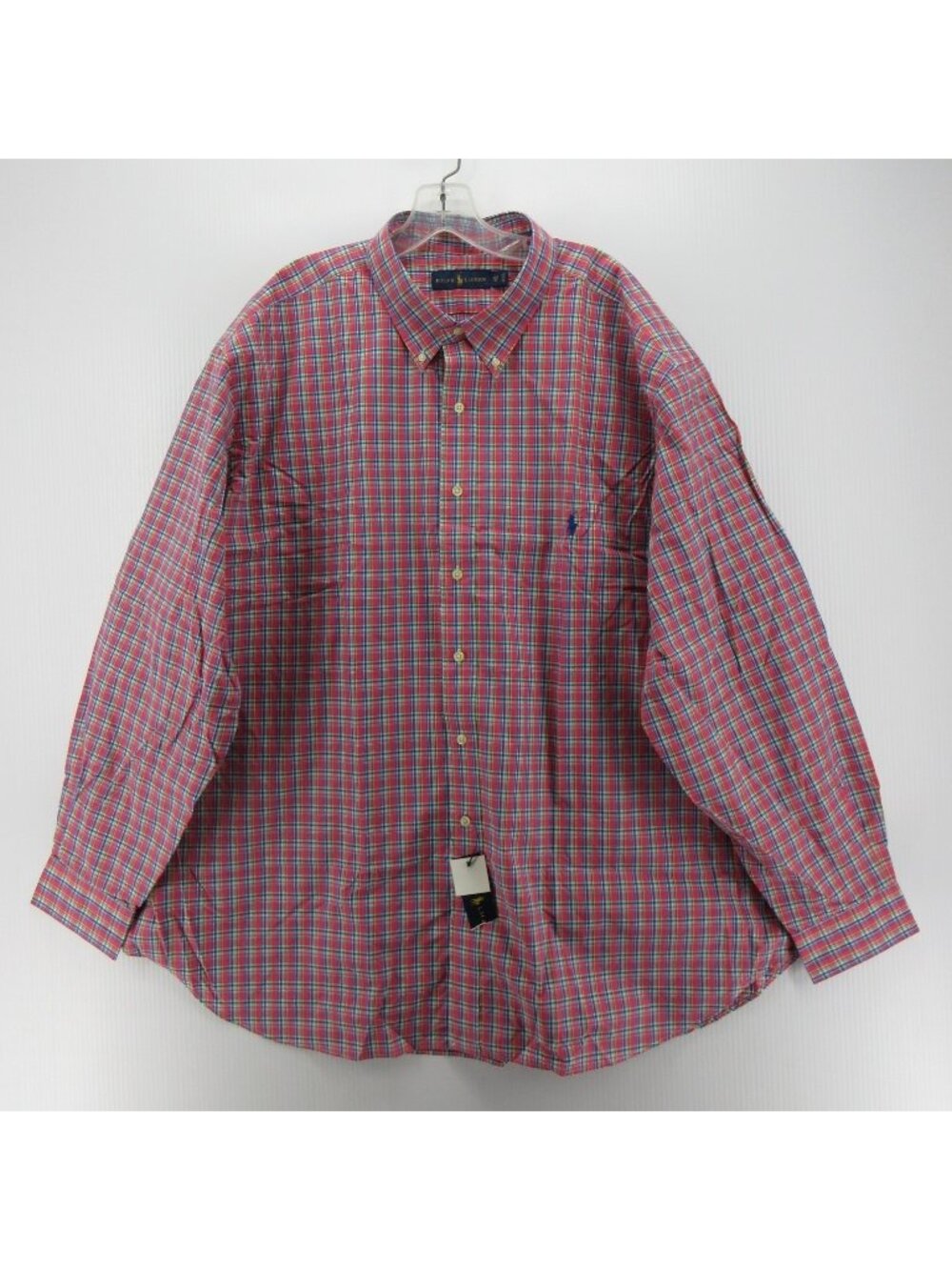 Ralph Lauren Shirt 3XB Pink Button Down Plaid Classic Preppy Woven